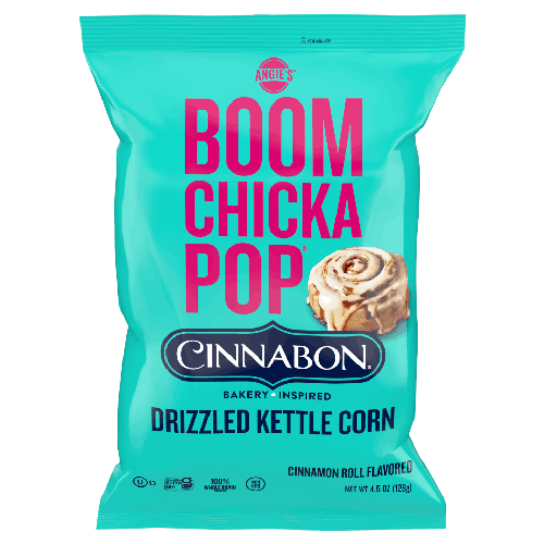 Boom Chicka Pop Cinnabon Cinnamon Roll flavored popcorn